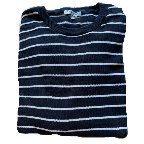 Mens Crewneck Navy blue & white Sweater - Picture 2 of 5